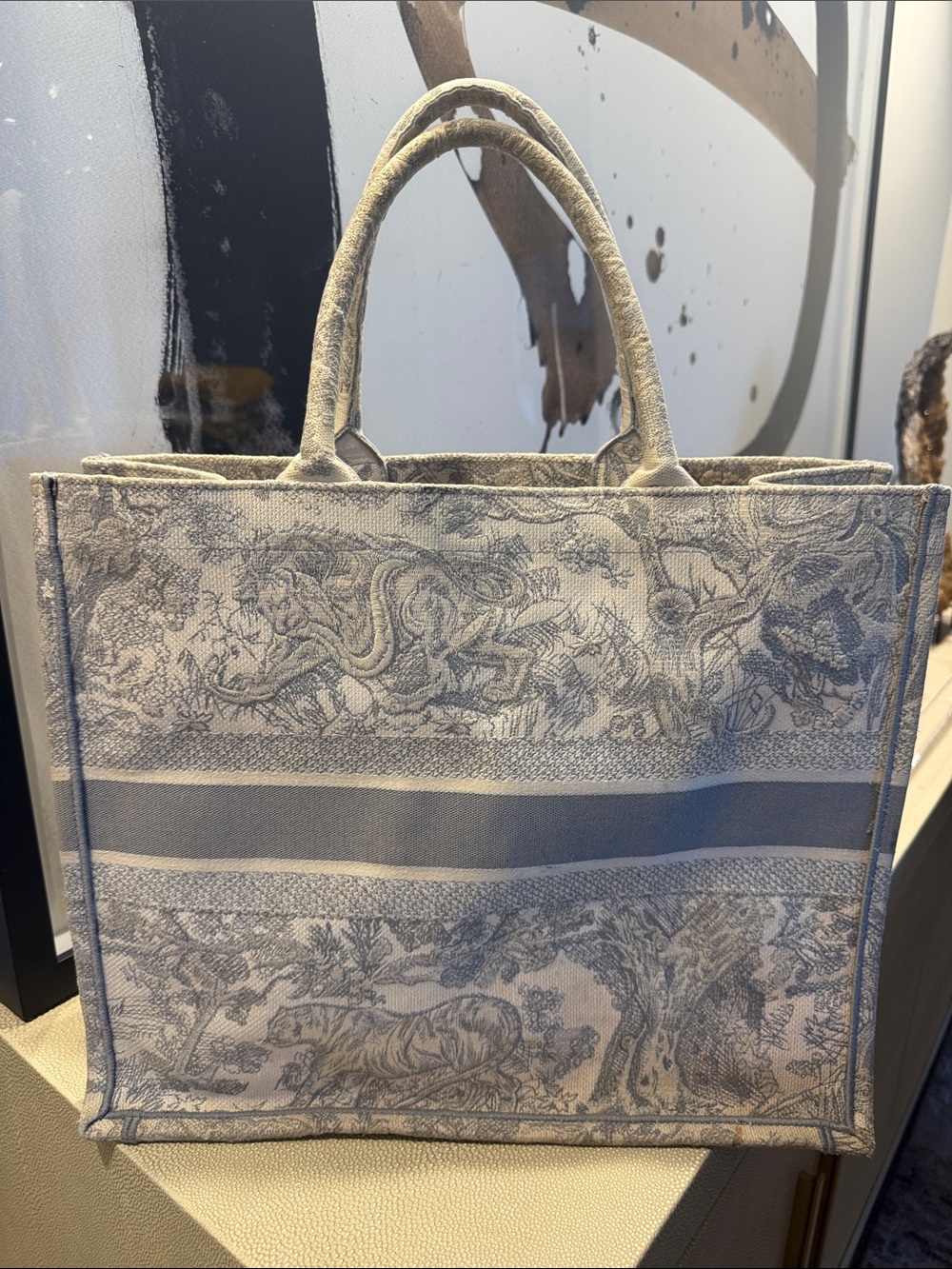 Dior Beige & Grey Christian Dior Book Tote - Picture 7 of 16